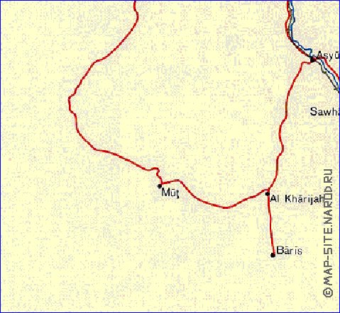 mapa de Egipto em ingles