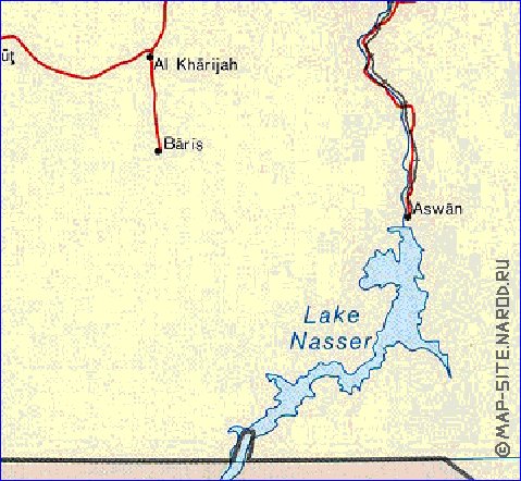 mapa de Egipto em ingles