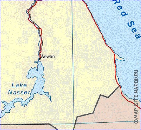 mapa de Egipto em ingles