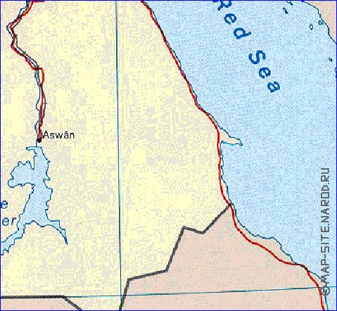 mapa de Egipto em ingles