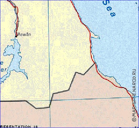 mapa de Egipto em ingles