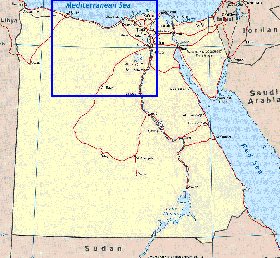 mapa de Egipto em ingles