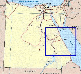 mapa de Egipto em ingles