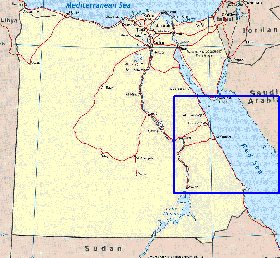 mapa de Egipto em ingles