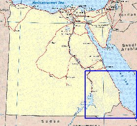 mapa de Egipto em ingles