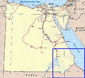 mapa de Egipto em ingles