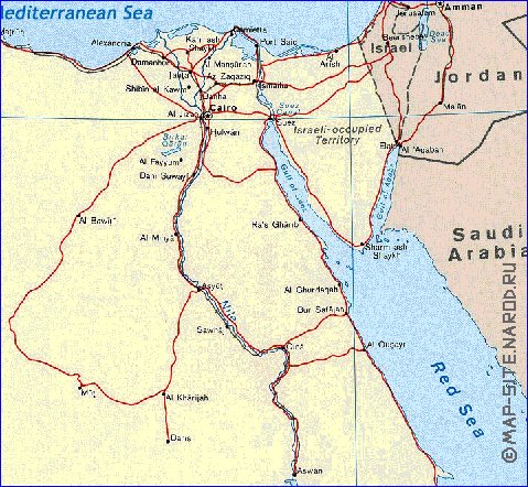 mapa de Egipto em ingles