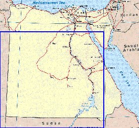 mapa de Egipto em ingles