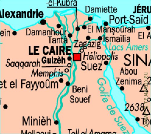 mapa de Egipto em frances