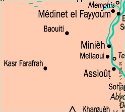 mapa de Egipto em frances