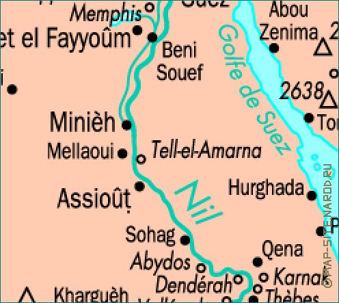 mapa de Egipto em frances