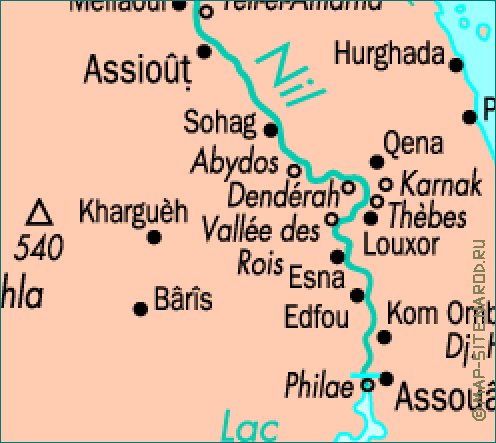 mapa de Egipto em frances