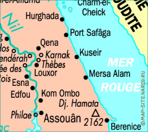 mapa de Egipto em frances