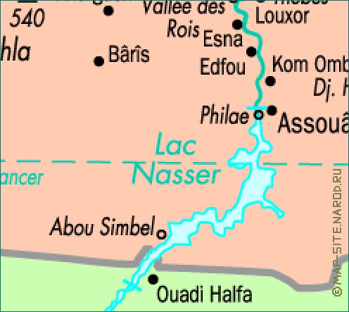 mapa de Egipto em frances