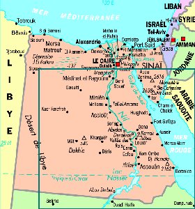 mapa de Egipto em frances