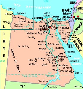 mapa de Egipto em frances