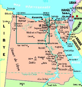 mapa de Egipto em frances