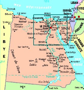 mapa de Egipto em frances