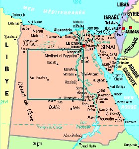 mapa de Egipto em frances