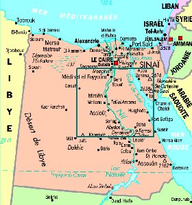 mapa de Egipto em frances