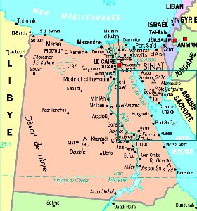 mapa de Egipto em frances