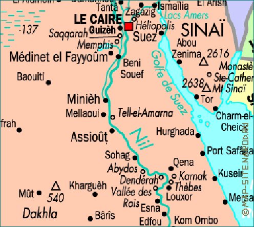 mapa de Egipto em frances