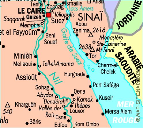 mapa de Egipto em frances