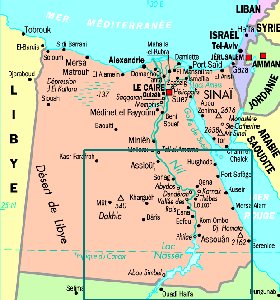 mapa de Egipto em frances