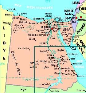 mapa de Egipto em frances