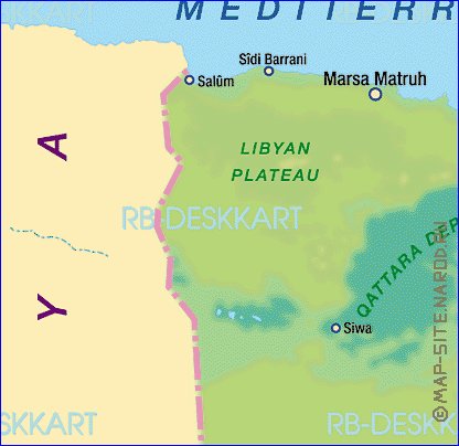 mapa de Egipto em alemao