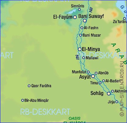 mapa de Egipto em alemao
