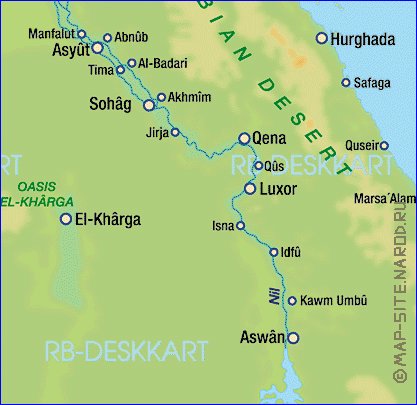 mapa de Egipto em alemao