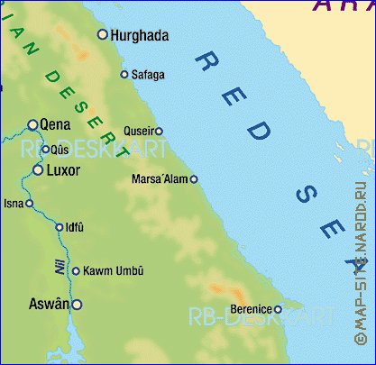 mapa de Egipto em alemao