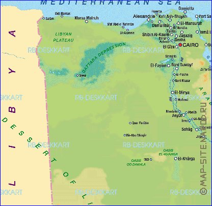 mapa de Egipto em alemao