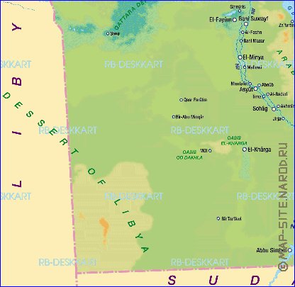 mapa de Egipto em alemao