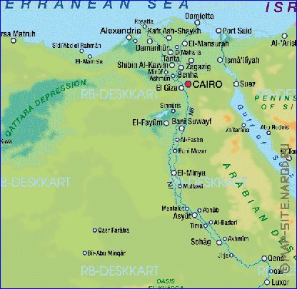 mapa de Egipto em alemao