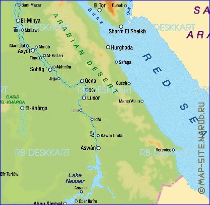 mapa de Egipto em alemao