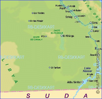 mapa de Egipto em alemao