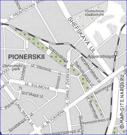 carte de Iekaterinbourg en anglais