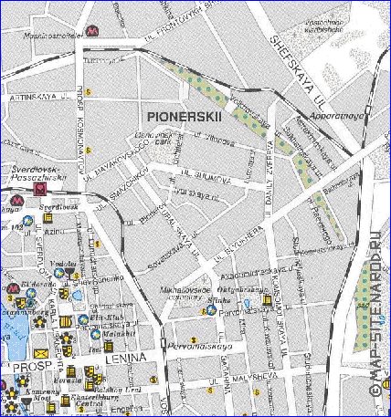 mapa de Ecaterimburgo em ingles