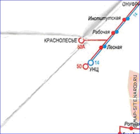 Transporte mapa de Ecaterimburgo