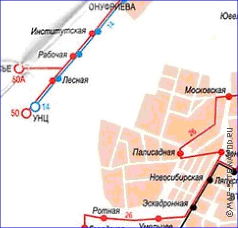 Transport carte de Iekaterinbourg