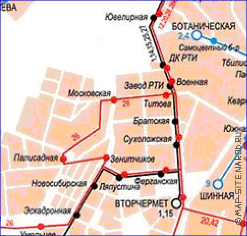 Transport carte de Iekaterinbourg