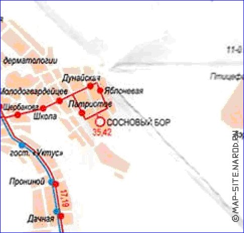 Transporte mapa de Ecaterimburgo