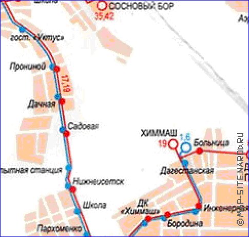 Transporte mapa de Ecaterimburgo