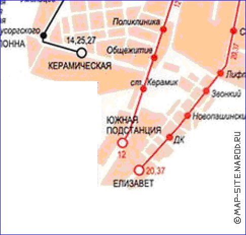 Transport carte de Iekaterinbourg