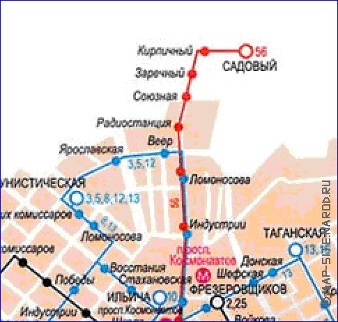 Transport carte de Iekaterinbourg