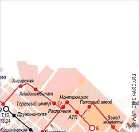 Transporte mapa de Ecaterimburgo