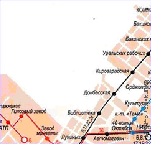 Transporte mapa de Ecaterimburgo