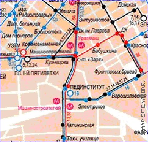 Transport carte de Iekaterinbourg